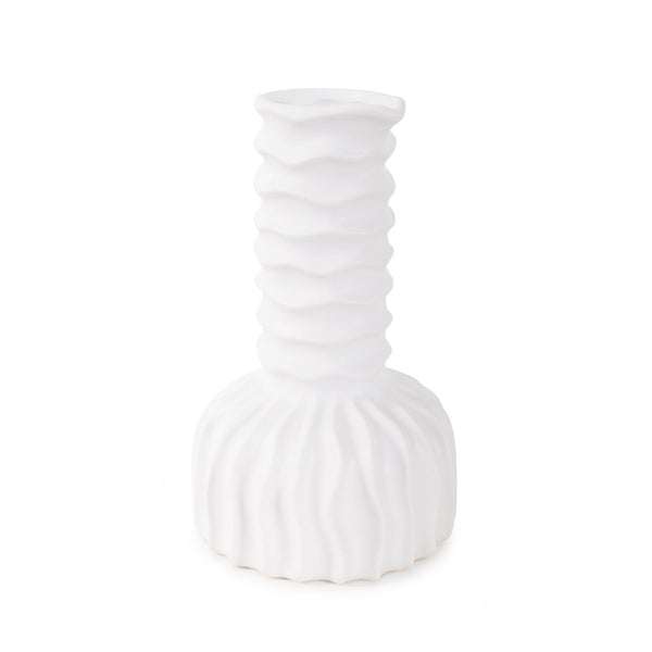 Howard Elliott Herring Abstract Matte Vase – Striking Organic Shape For Contemporary Home Decor And Style White Ceramic 28029-howard-elliott