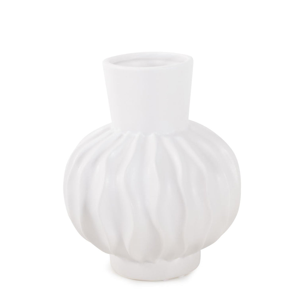 Howard Elliott Herring Abstract Matte Vase – Striking Organic Shape For Contemporary Home Decor And Style White Ceramic 28031-howard-elliott