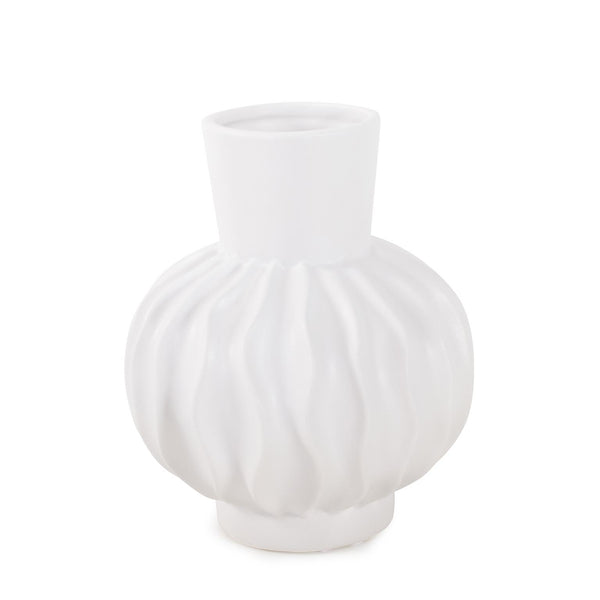 Howard Elliott Herring Abstract Matte Vase – Striking Organic Shape For Contemporary Home Decor And Style White Ceramic 28031-howard-elliott