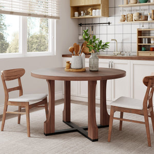 English Elm Christopher Knight Home® - 48" Round Dining Table - Farmhouse Charm With Durable Wood, Seats 4, Perfect For Small Spaces! N771P240936T