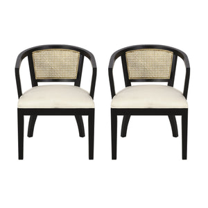 English Elm Christopher Knight Home® - Dining Arm Chair Set Of 2 - Elegant Cream Upholstered Chairs With Cane Web Back For Timeless Style N771P290371M