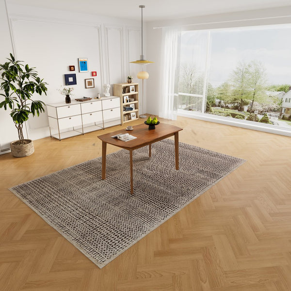 English Elm 47 Mid Century Modern Solid Wood Dining Table for 4, 51"x32" Rectangular Dinette, Minimalist Easy Assembly, Durable Finish, Kitchen-Friendly N752P271225D