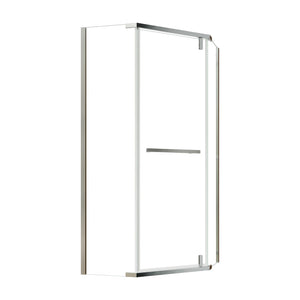 English Elm Corner Frameless Neo-angle Pivot Shower Enclosure with Tempered Glass and Sleek Hardware Brushed Nickel W637P348806