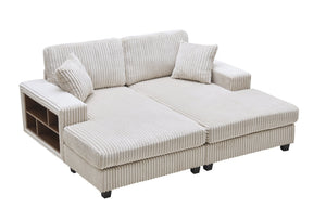English Elm Convertible Oversized Corduroy Sofa Chair – Plush Modern Sleeper With Storage For Living Room Comfort W1793S00030