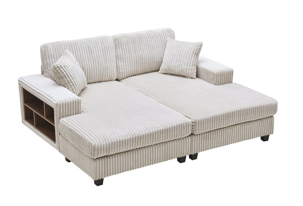 English Elm Convertible Oversized Corduroy Sofa Chair – Plush Modern Sleeper With Storage For Living Room Comfort W1793S00030