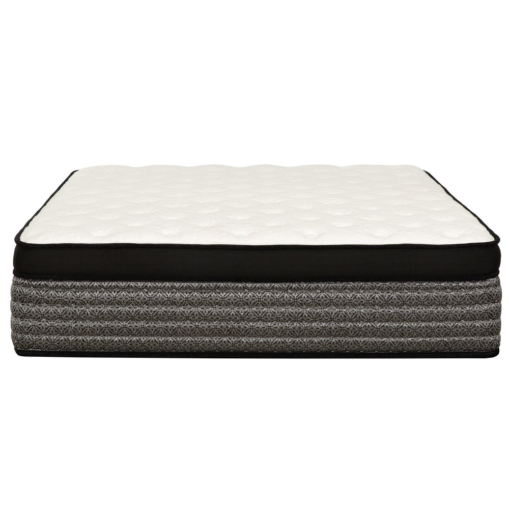English Elm Premium 16 in. King Size Hybrid Mattress - 16" Euro Top Pocket Coil with Gel Memory Foam, Cool Plush Support, Black Border Elegance B011P208179