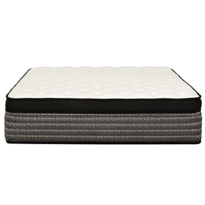 English Elm Premium 16 in. Pocket Coil Hybrid Mattress Queen Plush Euro Top Gel Memory Foam for Cool Comfort Grey+White 64 L x 16 W x 16 H B011P203030