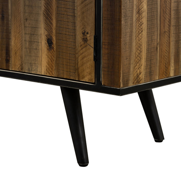 English Elm Dorvelle Rustic Acacia Buffet Cabinet 57" Wide Brown Wood & Metal with Soft-Close Drawers, 57"W B2736P354316