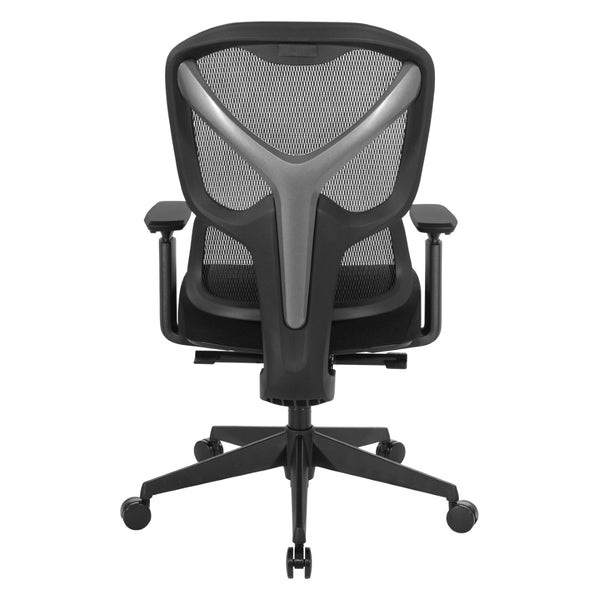 OSP Home Furnishings Mesh Back Ergonomic Manager Chair with Lumbar Support Adjustable Arms and Synchro Tilt 71142-3