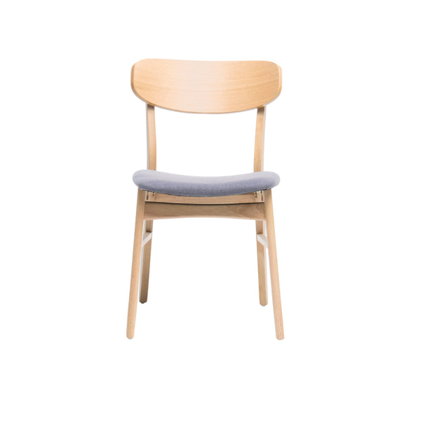 English Elm Christopher Knight Home® - DINING Chair with Cushioned Fabric Seat and Solid Rubberwood Legs, Natural Oak Finish, Stylish Comfort DARK GREY 58925.00OAK