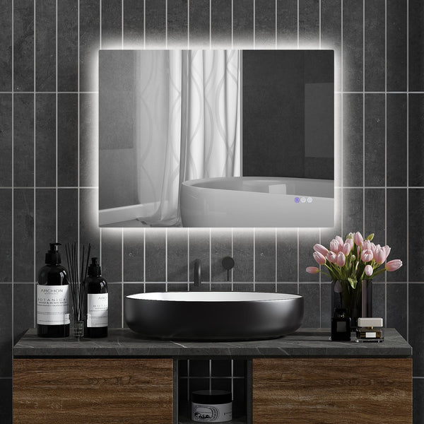 English Elm Homcom Led Bathroom Mirror 32"X24" - Backlit Anti-Fog Vanity With Memory, Dimmable & Color Options W2225P229672