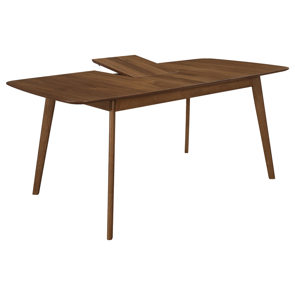 English Elm Carson Mid-Century Natural Walnut Extension Dining Table with Warm Grain, Sleek Lines & Expandable Surface B062P328696