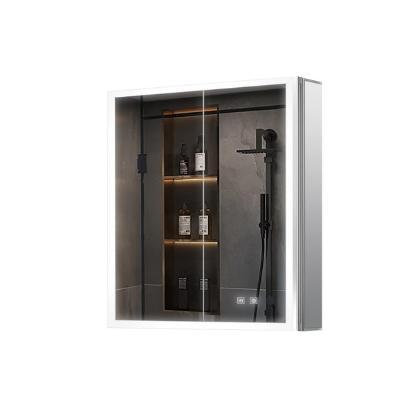 English Elm Mesa Double Door Led Medicine Cabinet with Defogger Aluminum Frame Bathroom Storage B2731P478359