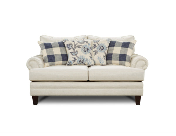 Fusion Catalina Linen Loveseat In Khaki - Stylish Transitional Design With Reversible Cushions & Pillows Khaki S,100% Polyester 2811 Catalina Linen Loveseat