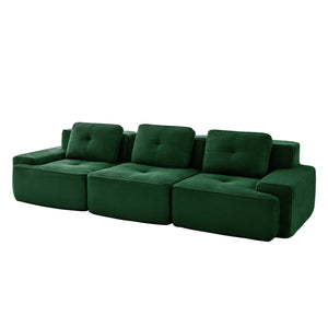 English Elm 117" Modern Modular Sectional Sofa – Oversized 3-Seater In Soft Corduroy, No Assembly, Ergonomic Comfort! W714S01485