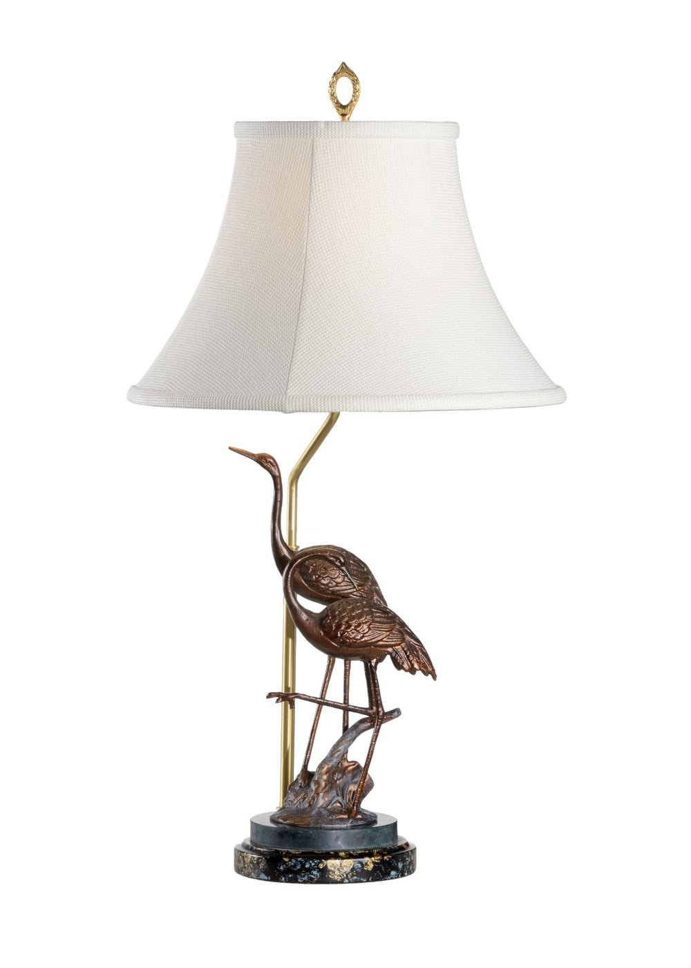 Wildwood Kiawah Hand-Finished Cast Brass Lamp With Sculptural Bird Motif, Layered Patina, 28" Height 2813