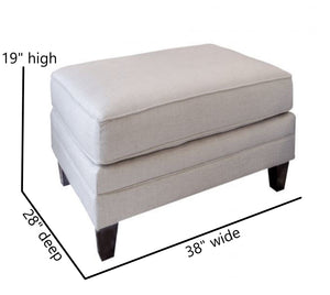 Fusion Catalina Linen Ottoman In Khaki - Versatile Transitional Design With Tapered Legs For Any Room Khaki S,100% Polyester 2813 Catalina Linen Ottoman