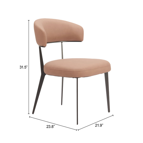 Zuo Modern Loom Dining Chair Set Of 2 In Tan - Modern Elegance With Durable Faux Leather & Steel Frame Brown 100% Polyurethane,Steel 110831-zuo-modern