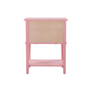 English Elm Contemporary Wenge Nightstand with Drawer and Sleek Modern Design, Durable Particleboard Storage Nightstand Pink 15.16 L x 17.52 W x 24.02 H B078112089