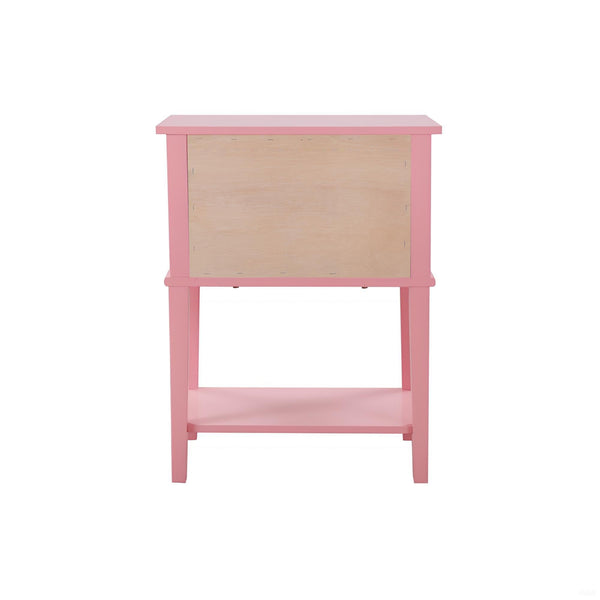 English Elm Contemporary Wenge Nightstand with Drawer and Sleek Modern Design, Durable Particleboard Storage Nightstand Pink 15.16 L x 17.52 W x 24.02 H B078112089