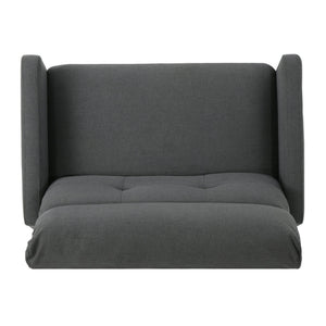 English Elm Christopher Knight Home® - Reclining Loveseat with Push-Back Recline, Plush Tufted Fabric Sofa, Compact Wall-Hugger Design Charcoal 61372.00CCL