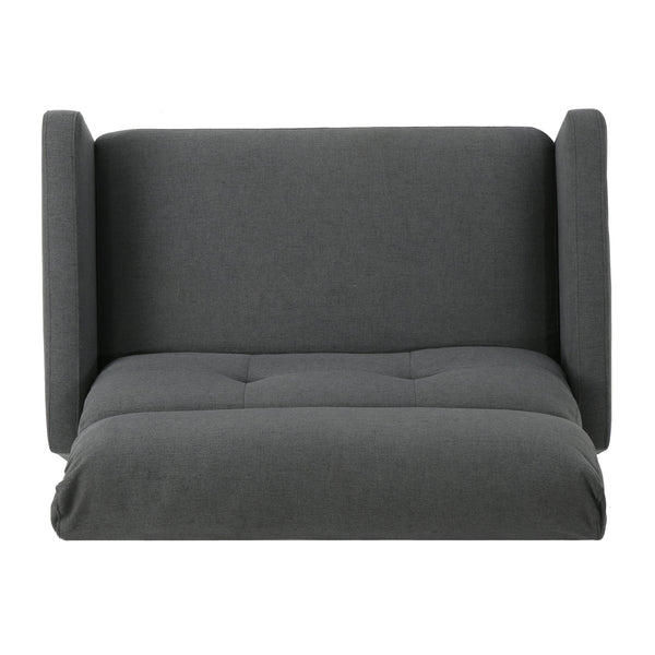 English Elm Christopher Knight Home® - Reclining Loveseat with Push-Back Recline, Plush Tufted Fabric Sofa, Compact Wall-Hugger Design Charcoal 61372.00CCL