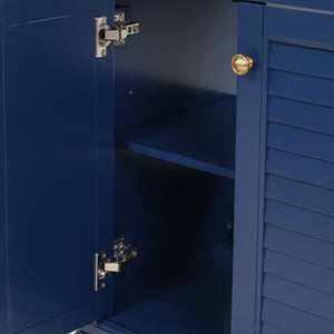 English Elm 36" Modern Grey Bathroom Vanity with Ceramic Sink, Solid Wood Frame, Soft-Close Drawers, Organizer Storage Blue W2896P344087