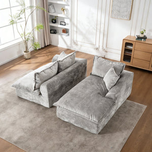 English Elm 103" Chenille Cloud Sectional Modular L Shape Sofa for Spacious Living Room Comfort W1170S00043
