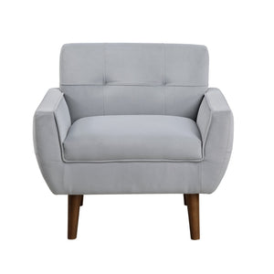 English Elm Gray Accent Chair Velvet Tufted Upholstered Seat with Cushioned Back, Modern Living Room Accent B011P283267