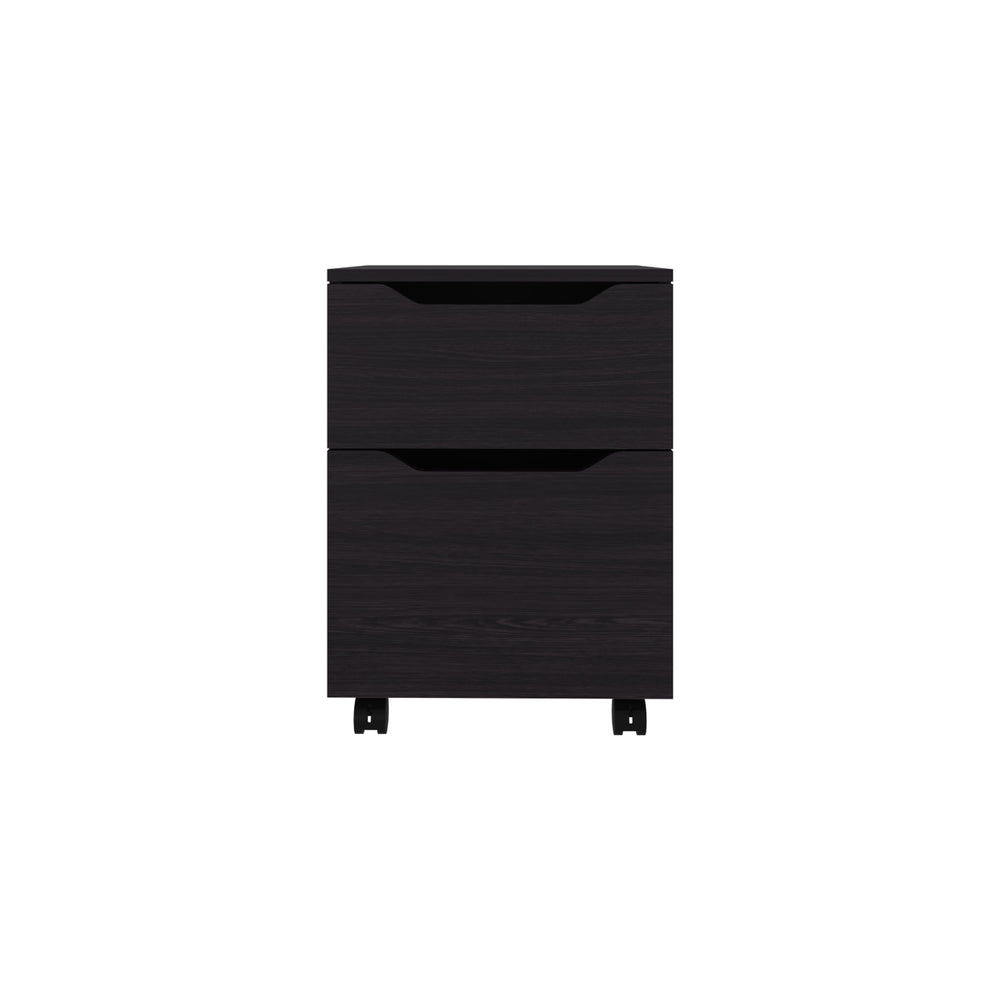 English Elm Ethan Modern Nightstand with One Door and Open Shelf, Compact MDF Bedside Table in Black Finish B200P335351