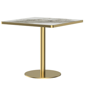 English Elm Square Modern Dining Table – 31.5" Bistro Table With Luxe Faux Marble Top & Sturdy Metal Frame W3316P375692-GIGA
