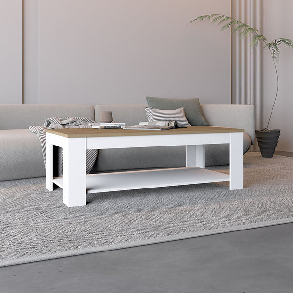 English Elm Cecil Modern Coffee Table with Open Shelf for Storage, Durable Engineered Wood, White Finish, Sleek Design B070P368101