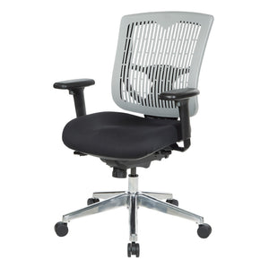 OSP Home Furnishings Contoured Ergonomic Manager Chair with Lumbar Support Foam Seat and Chrome Rolling Base 97898CGY-30
