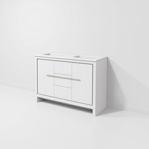 English Elm White Double Bath Vanity With Quartz Top – Elegant 48" W X 20" D, Soft-Close Drawers & Cabinets B2731P259418-GIGA
