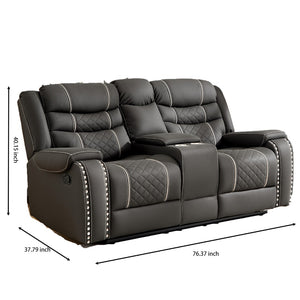 English Elm Recliner Club Chair Microfiber Upholstered with Brass Nailhead Trim for Living Room W3900P386434