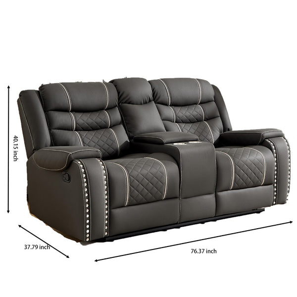 English Elm Recliner Sofa Set Microfiber Upholstered Manual Club Style Living Room Seating W3900S00008