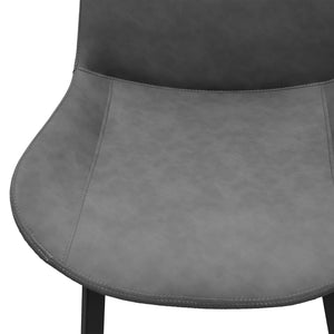 English Elm Grey PU Leather Dining Chair Set of 4 with Metal Legs — Modern Upholstered, Durable, Easy-Clean Seating for Kitchen, Restaurant, Living, Meeting Rooms T3967P384113