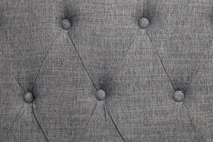 English Elm Florian Gray Fabric Loveseat with Antique White Frame, Button Tufted, 3 Pillows, Pocket Coil Support B2726P345942