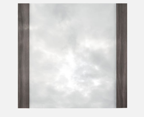 Homeroots 41" Grey Mdf  Glass  And Veneer Mirror  Mdf 282502