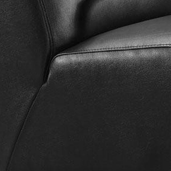 Homeroots Modern Black Leather And Chrome Accent Chair   282519