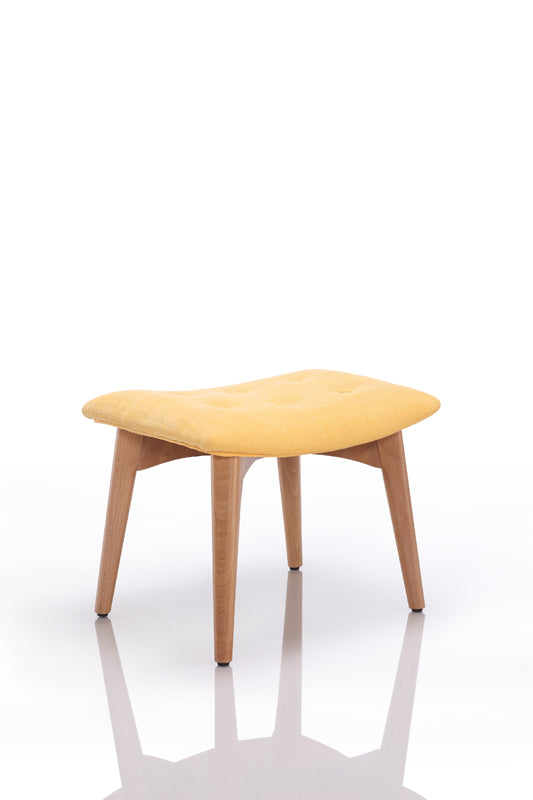 Homeroots 38" Yellow Fabric And Wood Tufted Chair And Ottoman   282524