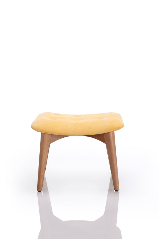 Homeroots 38" Yellow Fabric And Wood Tufted Chair And Ottoman   282524