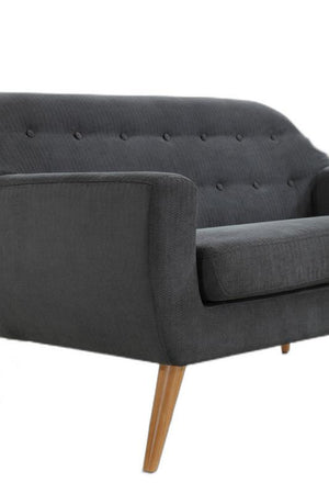 Homeroots 34" Grey Fabric  Foam  And Wood Sofa Set   282527