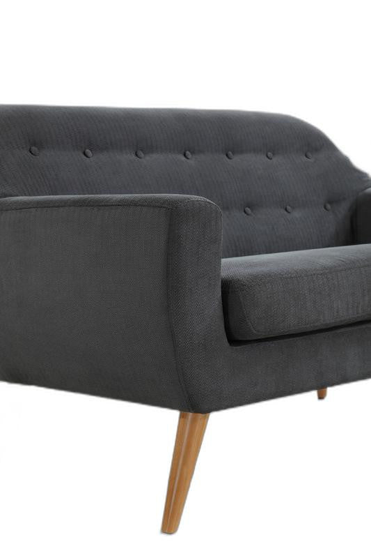 Homeroots 34" Grey Fabric  Foam  And Wood Sofa Set   282527