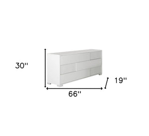 Homeroots 66" White Three Drawer Dresser White Manufactured Wood 282546
