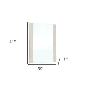 Homeroots 41" Beige Framed Dresser Mirror Beige Mdf 282547
