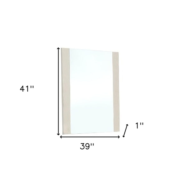 Homeroots 41" Beige Framed Dresser Mirror Beige Mdf 282547