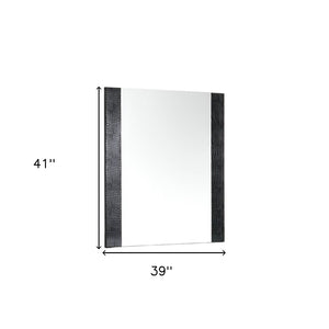 HomeRoots 41" Stylish Wood Framed Mounted Dresser Mirror – Enhance Your Space with Modern Elegance and Functionality Black 282548
