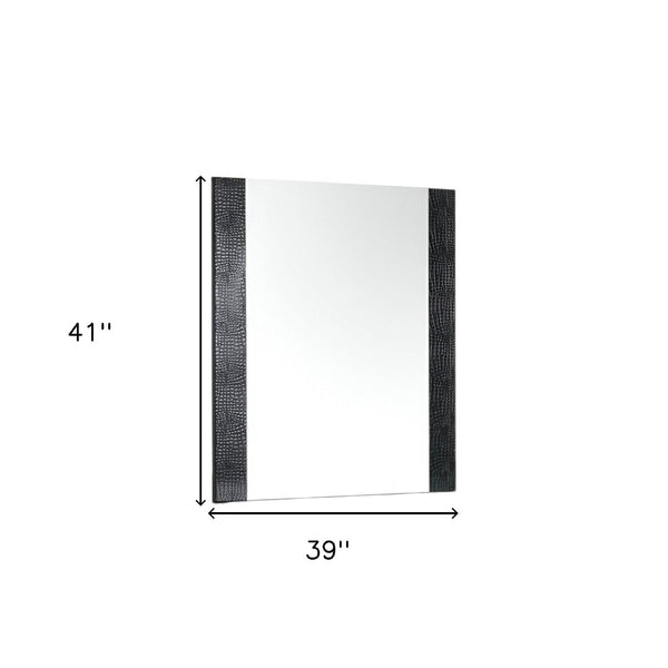 HomeRoots 41" Stylish Wood Framed Mounted Dresser Mirror – Enhance Your Space with Modern Elegance and Functionality Black 282548