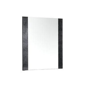 HomeRoots 41" Stylish Wood Framed Mounted Dresser Mirror – Enhance Your Space with Modern Elegance and Functionality Black 282548